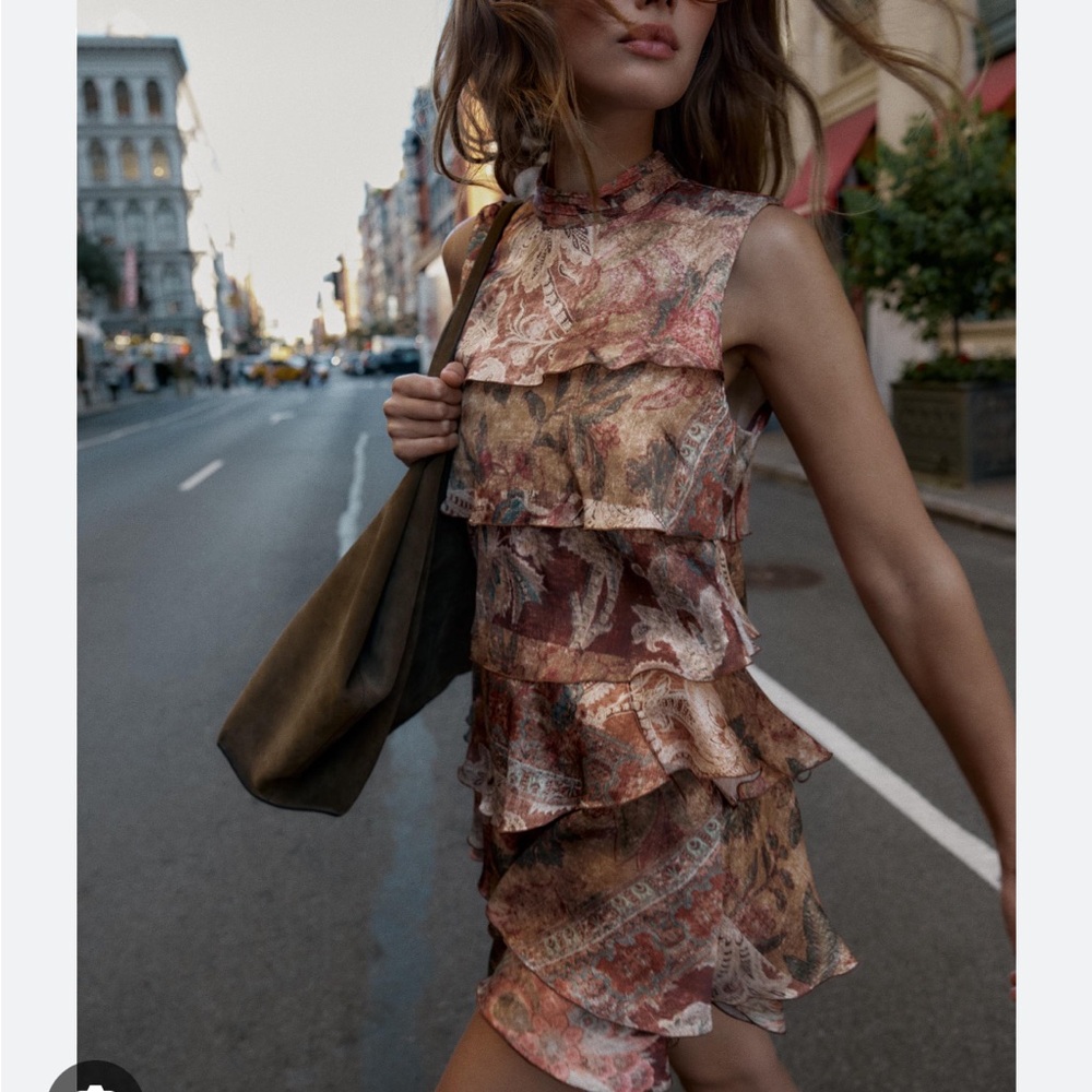 Zara Multicolor Layered Mini Dress